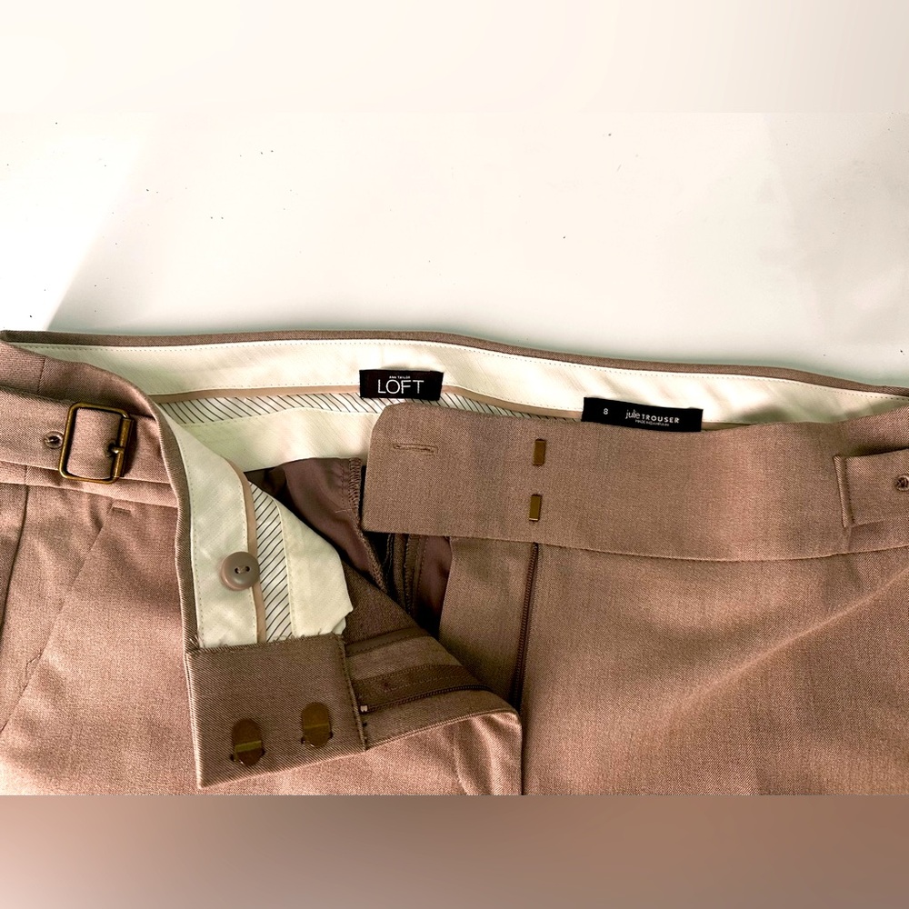 LOFT Tan Julie Trouser Pants Tailored Elegance - Picture 2 of 6